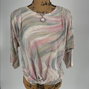 Democracy Multicolor Swirl Top